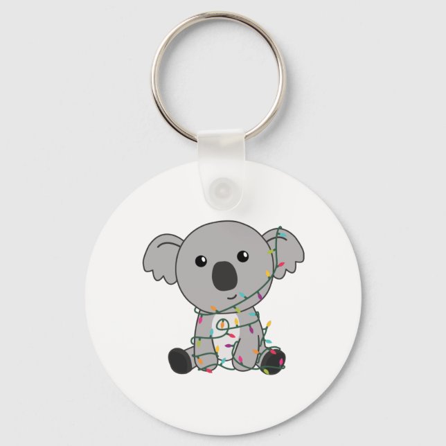 Koala Christmas Snow Winter Animals Koalas Key Ring (Front)