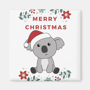 Koala Christmas Snow Winter Animals Koalas Magnet