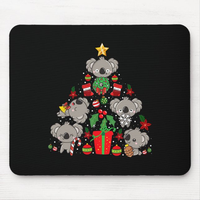 Koala Christmas Tree Cute Bear  Mouse Pad (Front)