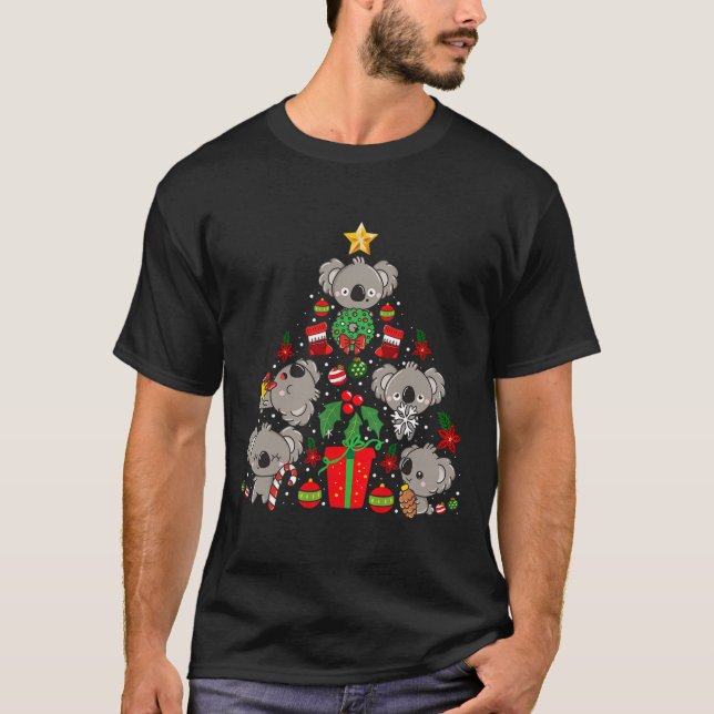 Koala Christmas Tree Cute Bear  T-Shirt (Front)