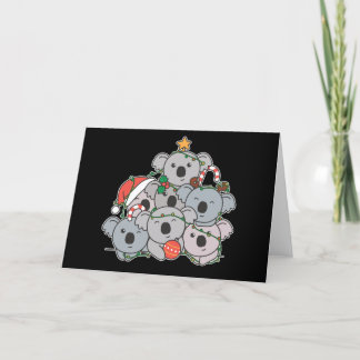 Koala Christmas Tree Funny Animal Christmas Holida Holiday Card