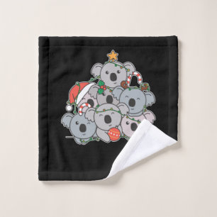 Koala Christmas Tree Funny Animal Christmas Wash Cloth