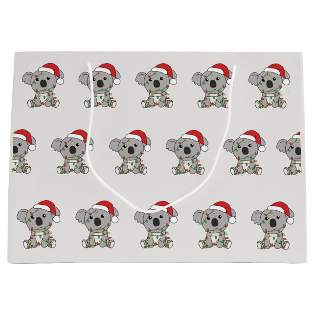 Koala Christmas Winter Animals Koalas Large Gift B Bag (Front)