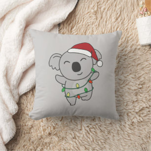 Koala Christmas Winter Animals Koalas Throw Pillow