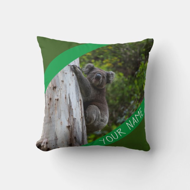 Koala Climbing A Tree Australia Cushion (Front)
