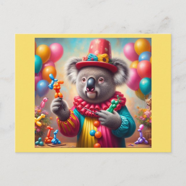 Koala Clown Postcard (Front)