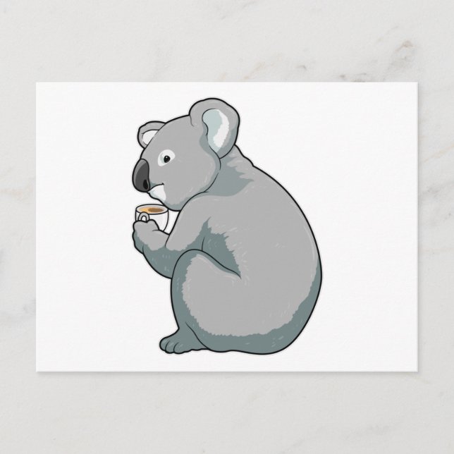 Koala Coffee Cup Postcard (Front)