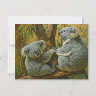 Koala Companions – Realistic Wildlife Pair Postcard