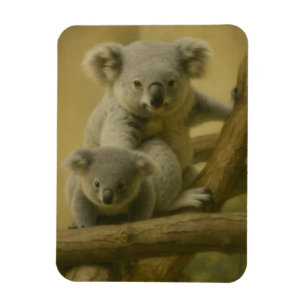 Koala Companions – Tender Wildlife Art Print Magnet