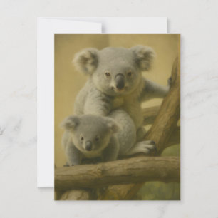 Koala Companions – Tender Wildlife Art Print Postcard