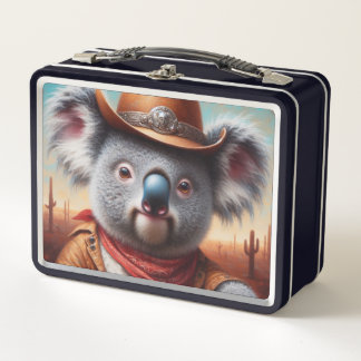 Koala Cowboy Metal Lunch Box