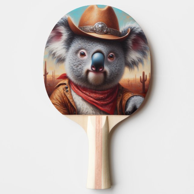 Koala Cowboy Ping Pong Paddle (Front)