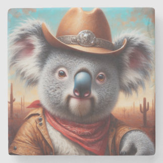 Koala Cowboy Stone Coaster