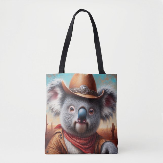Koala Cowboy Tote Bag (Front)