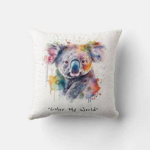Koala Cuddles in Colour, custom Cushion