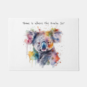 Koala Cuddles in Colour, custom Doormat