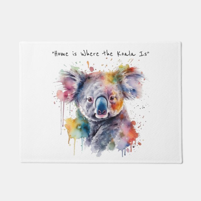 Koala Cuddles in Colour, custom Doormat (Front)