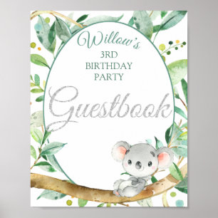 Koala Custom Birthday Party Guestbook Sign