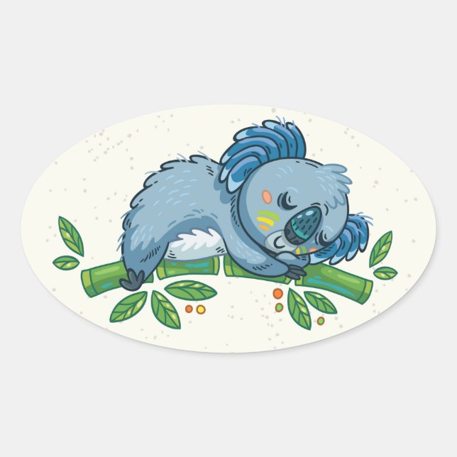 Koala Cuties Oval Sticker (Front)