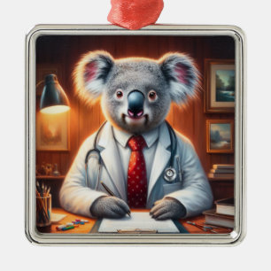 Koala Doctor Metal Ornament