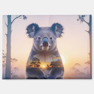 Koala Double Exposure Animal Nature Wilderness Out Magnet