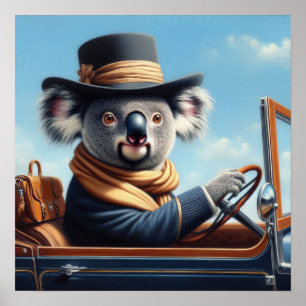 Koala Driving Poster