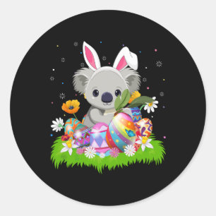 Koala Easter Egg Hunt Bunny Ear Koala Easter Sunda Classic Round Sticker