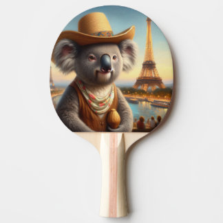 Koala Eiffel Tower Ping Pong Paddle