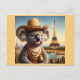 Koala Eiffel Tower Postcard