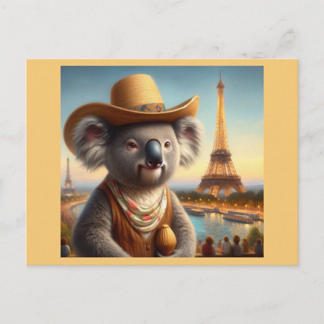 Koala Eiffel Tower Postcard (Front)