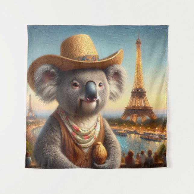 Koala Eiffel Tower Tapestry (Front)