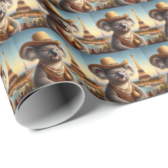 Koala Eiffel Tower Wrapping Paper (Roll Corner)
