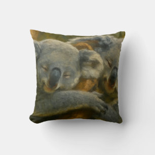 Koala Embrace – Tender Wildlife Moment Cushion