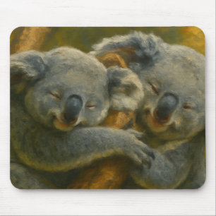 Koala Embrace – Tender Wildlife Moment Mouse Pad