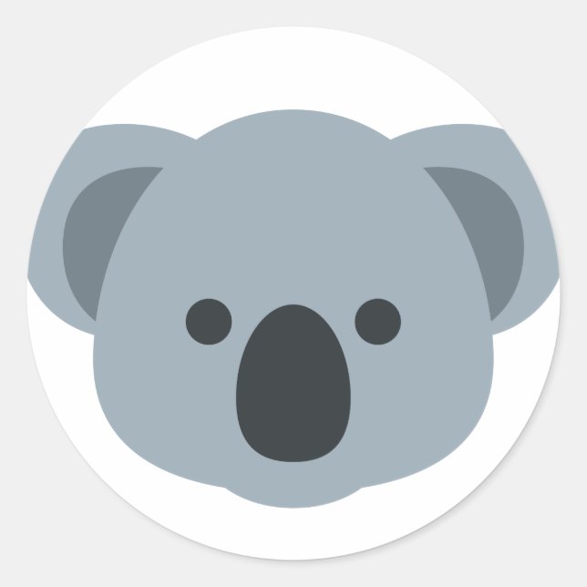 Koala emoji classic round sticker (Front)