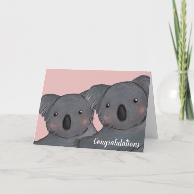 koala engagement congratulations  card (Front)