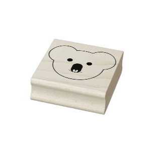 Koala Face Rubber Stamp
