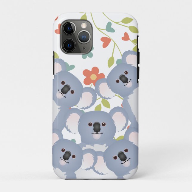 Koala Family with Flower and Leaves Case-Mate iPhone Case (Back)