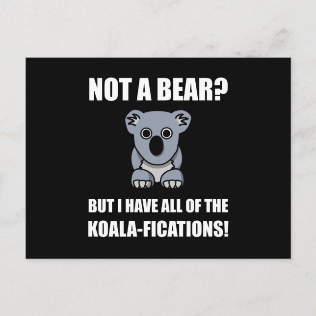 Koala Fications Postcard (Front)