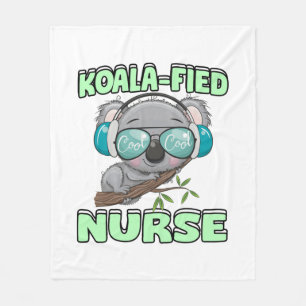 Koala-fied Nurse Fleece Blanket