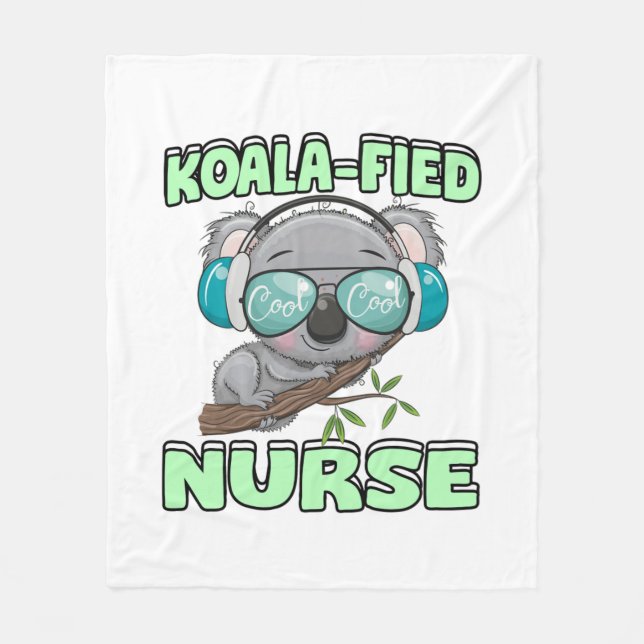 Koala-fied Nurse  Fleece Blanket (Front)
