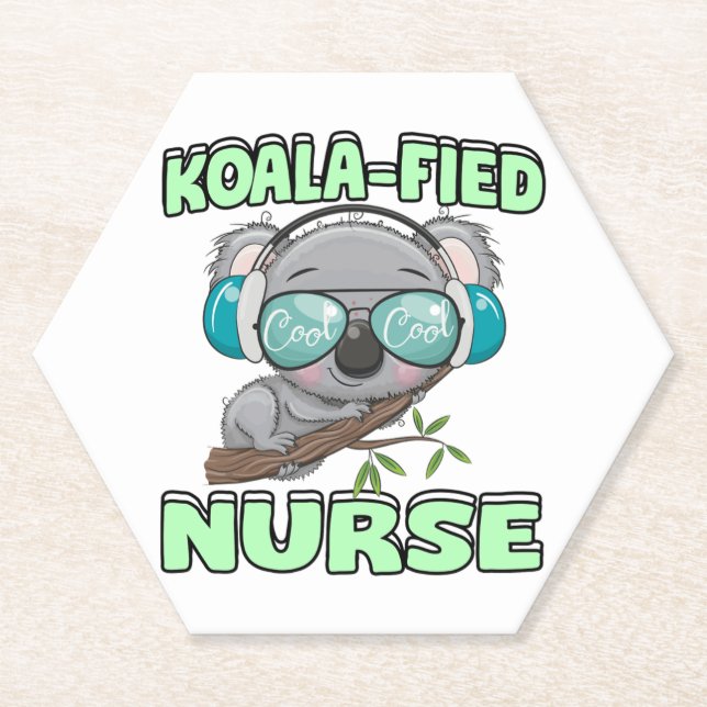 Koala-fied Nurse  Paper Coaster (Front)