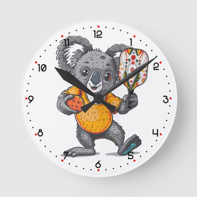 Koala-fied to Dinke Pickleball  Round Clock (Front)