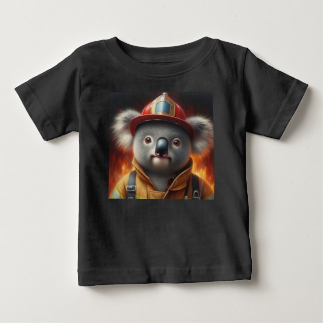 Koala Firefighter Baby T-Shirt (Front)