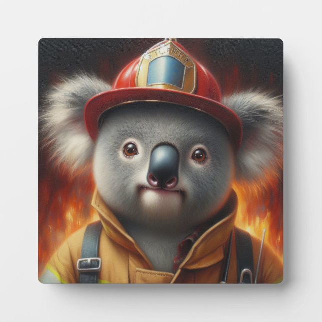 Koala Firefighter Plaque (Front)