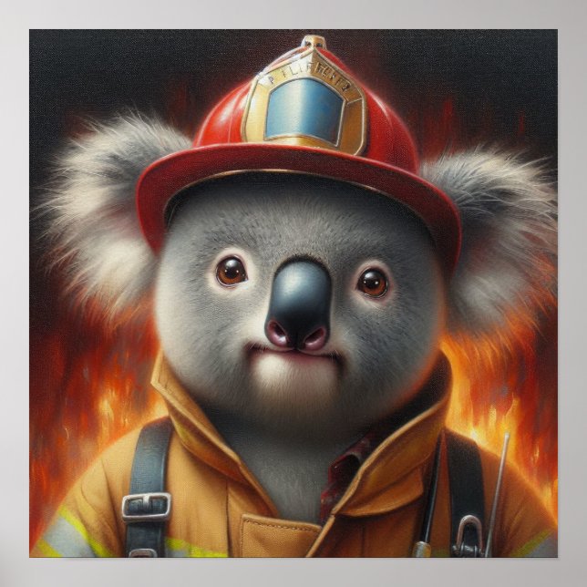 Koala Firefighter Poster (Front)
