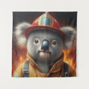 Koala Firefighter Tapestry