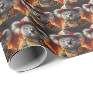 Koala Firefighter Wrapping Paper
