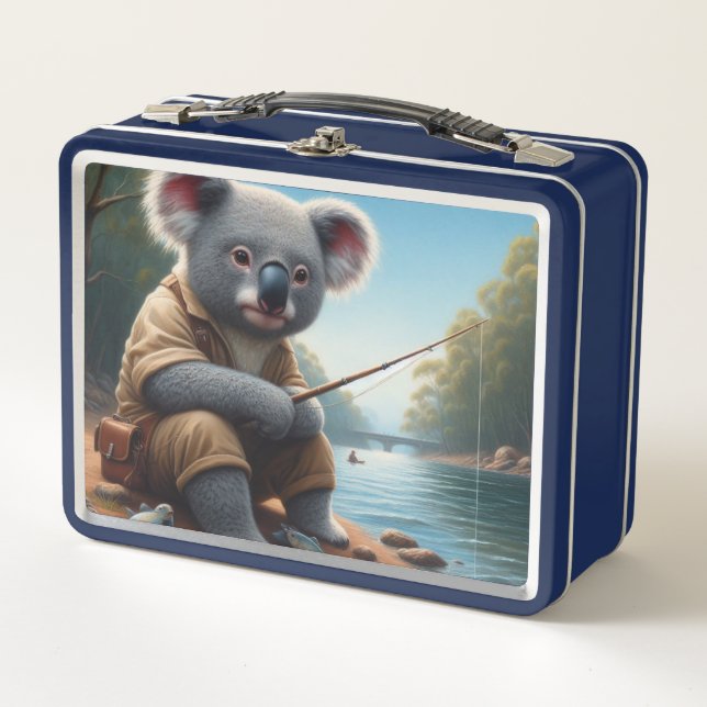 Koala Fishing Metal Lunch Box (Front)