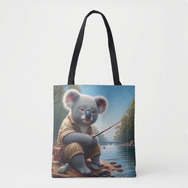 Koala Fishing Tote Bag (Front)